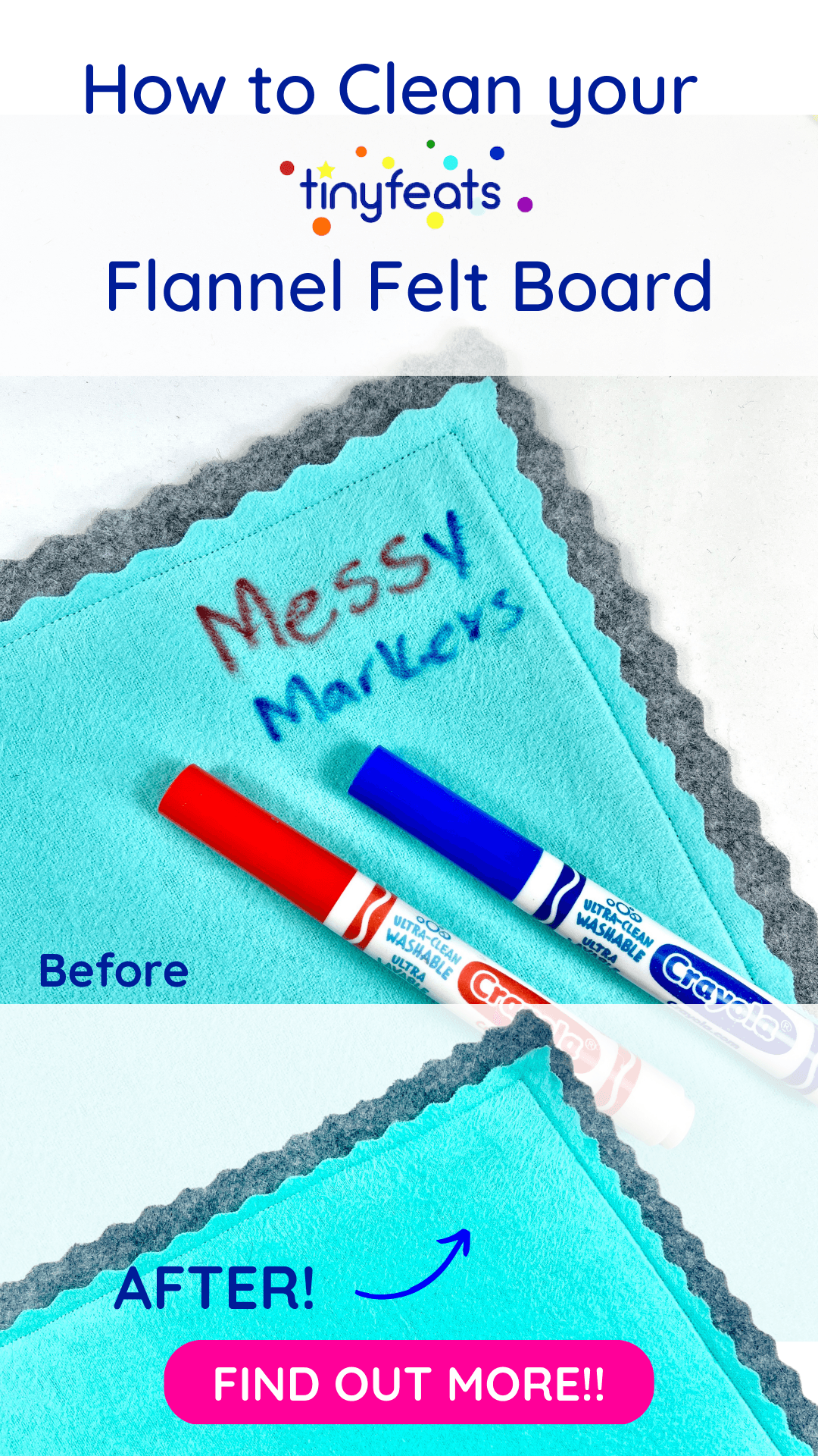 How to Clean your tinyfeats Felt Board Flannel Board