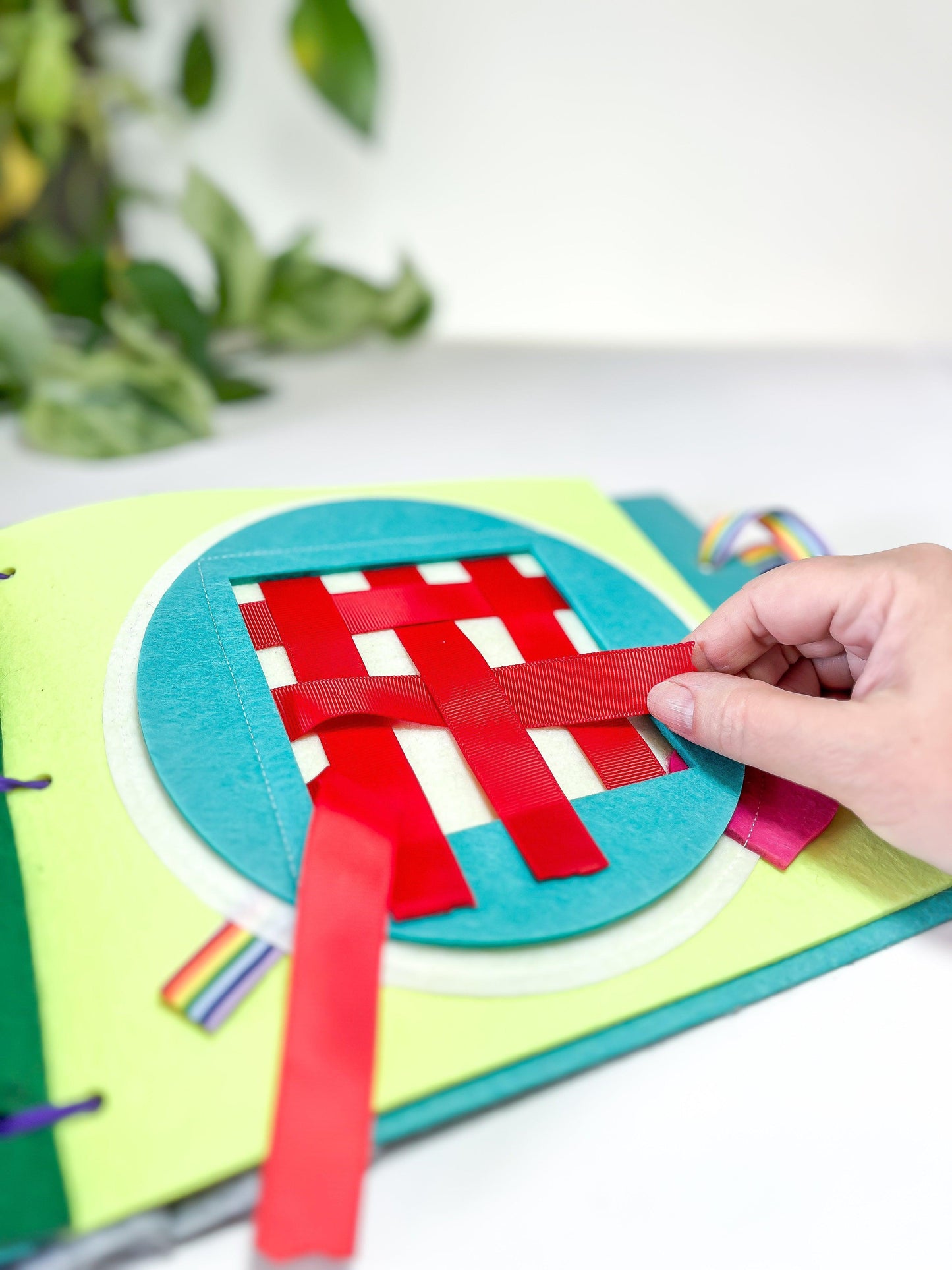 weaving quiet book page
