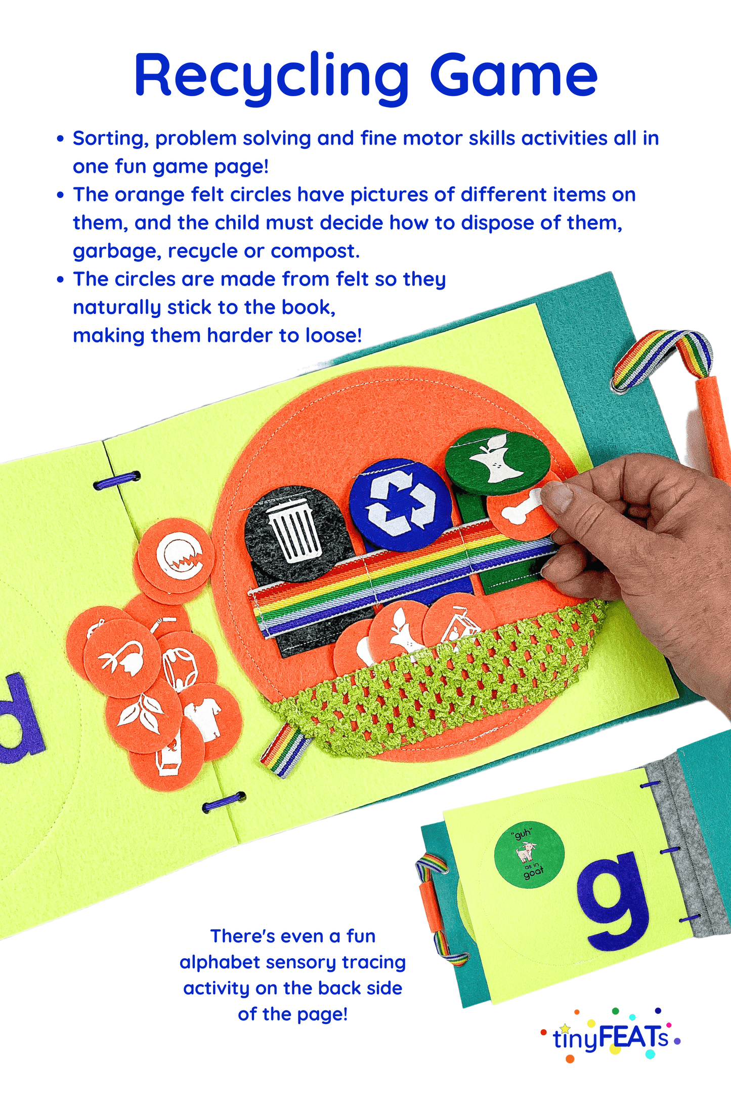 recycling game quiet book page