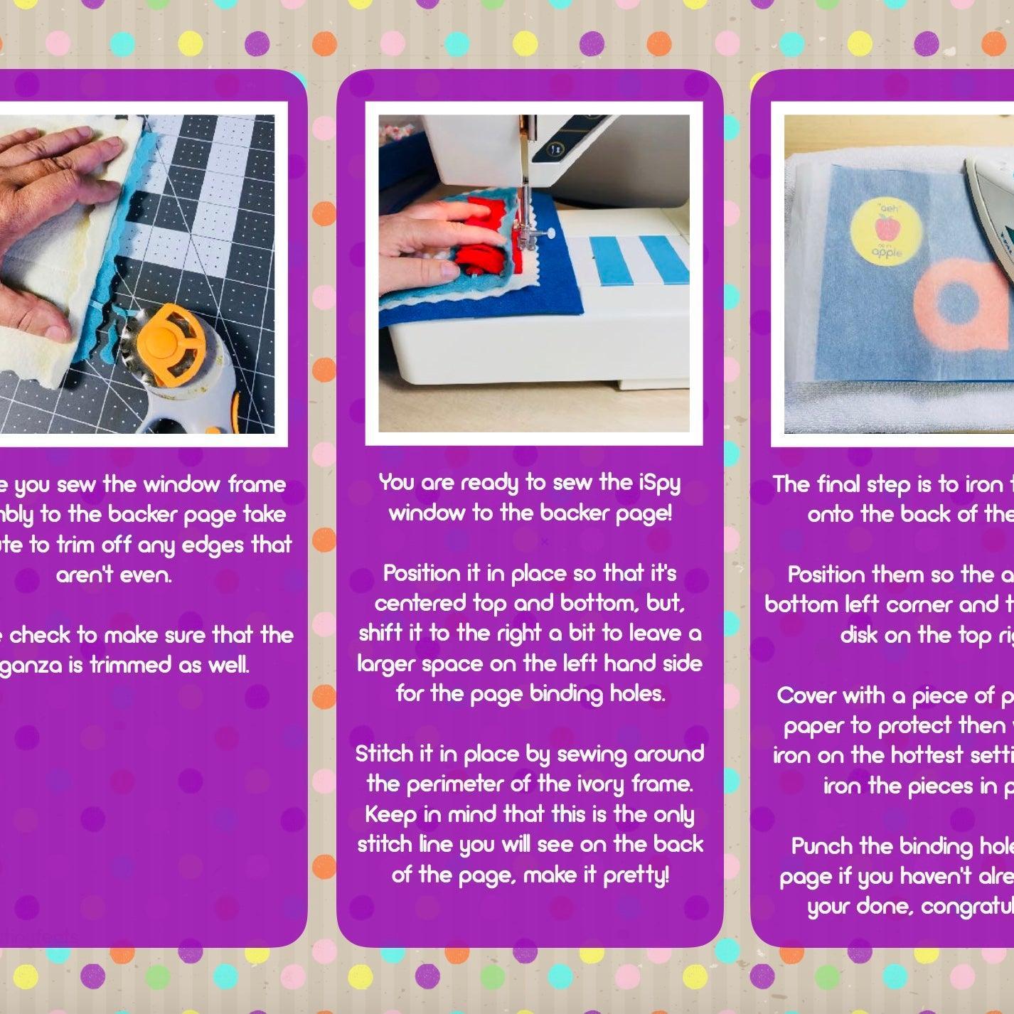 ePattern - Peek a Boo Mirror Quiet Book Page Sewing Pattern - tinyfeats