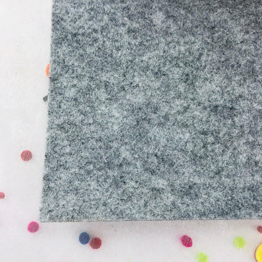 3mm Thick Felt by the Yard - LIGHT GREY HEATHERED Mid Weight Felt - 100% Polyester Non Woven Fabric - tinyfeats