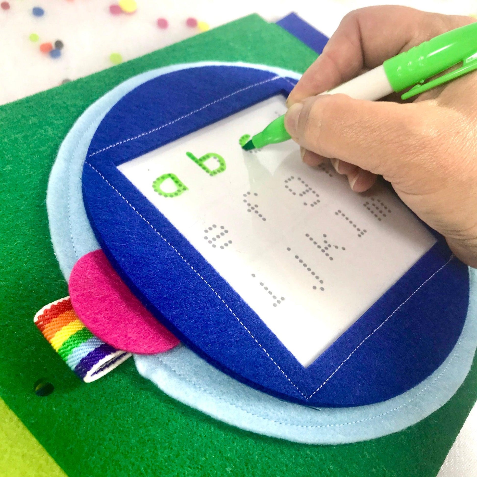 White Board Dry Erase Quiet Book Page - tinyfeats