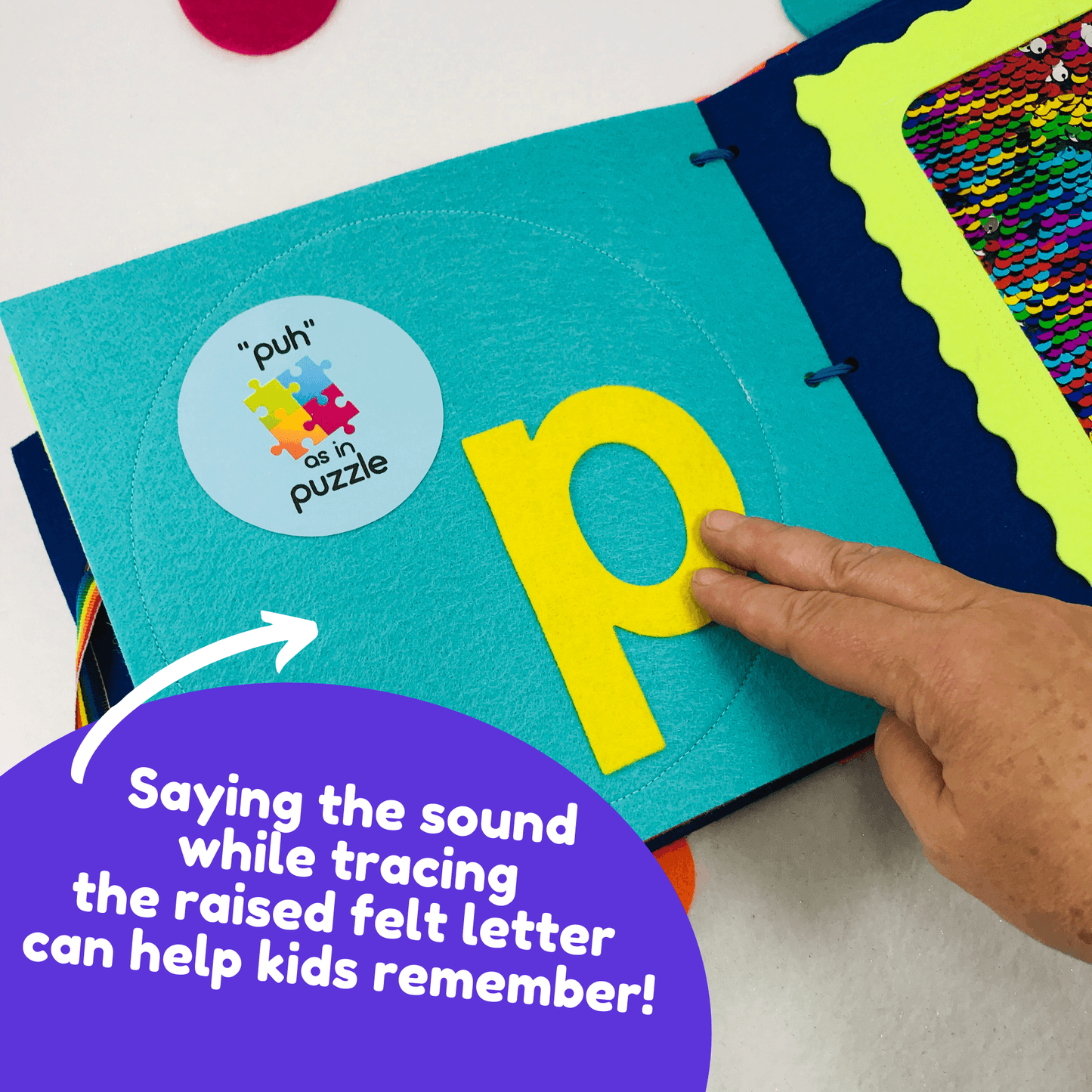 Shapes Puzzle Felt Quiet Book Page - tinyfeats