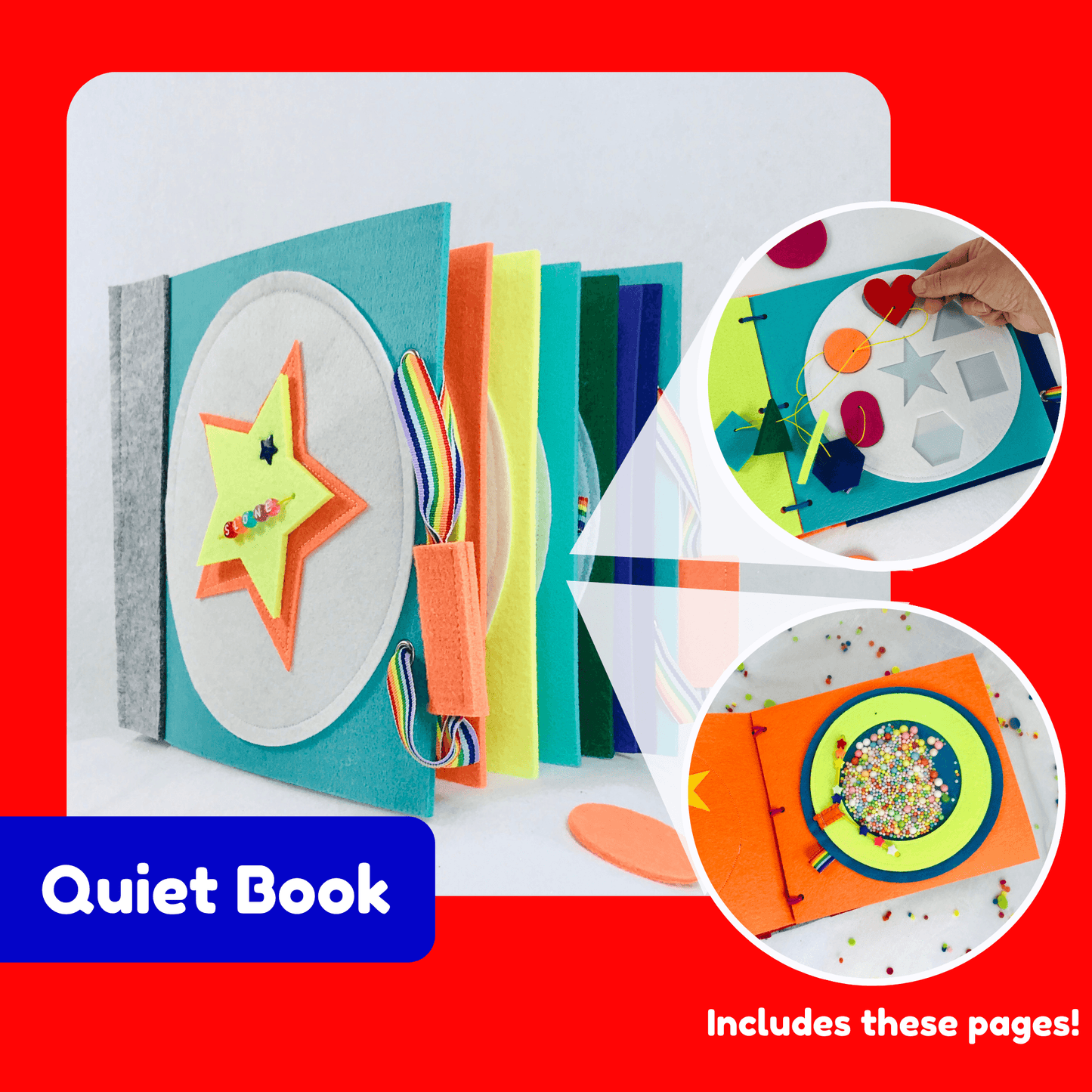 Shapes Puzzle Felt Quiet Book Page - tinyfeats