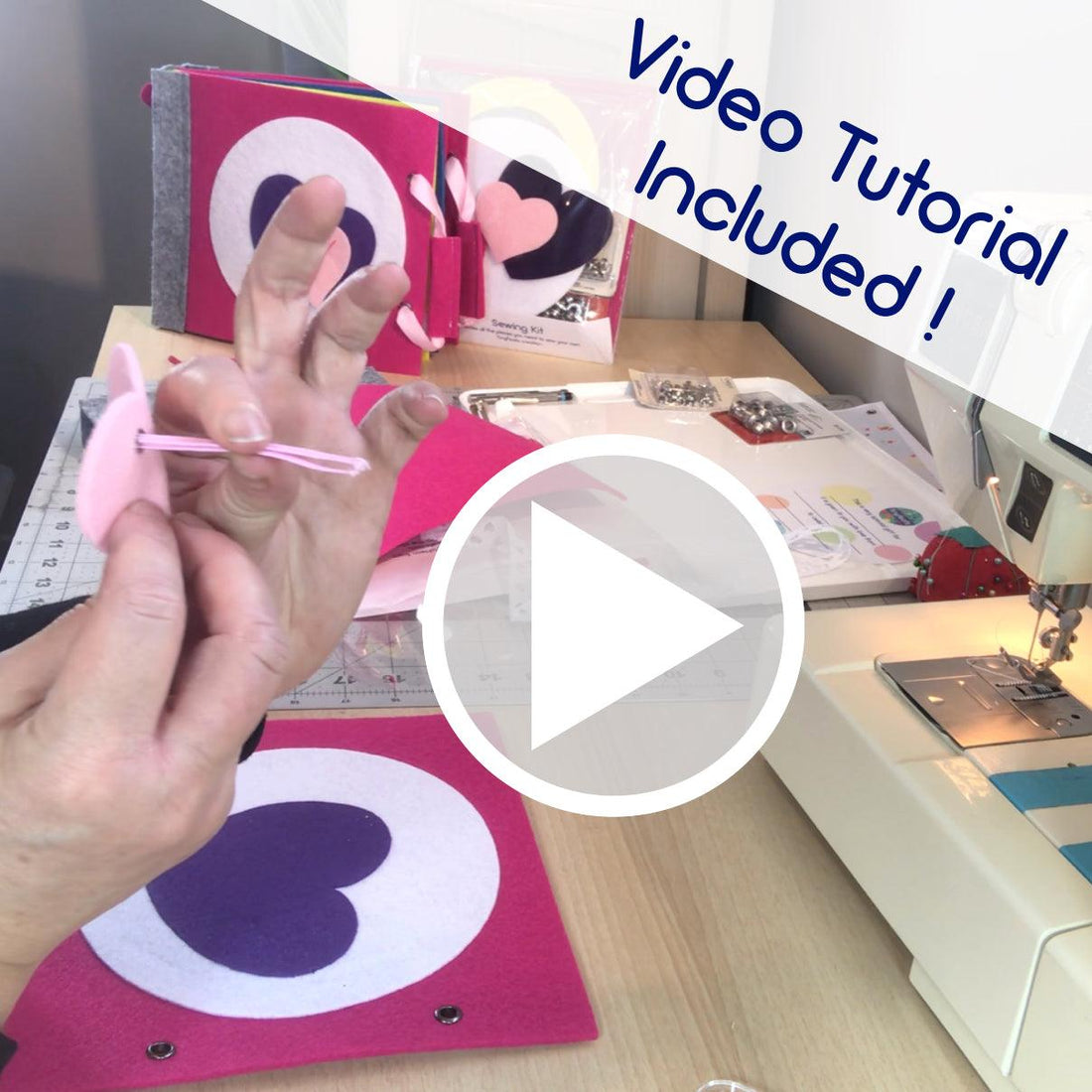 How to Sew a Quiet Book for Girls - TinyFeats Busy Book Binding Video Tutorial - tinyfeats
