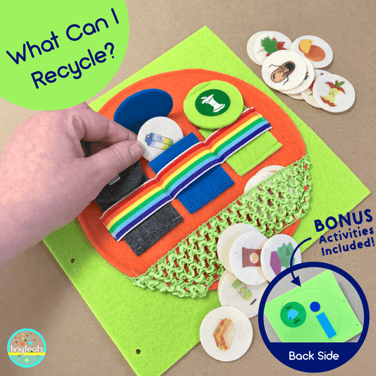 Recycling Activity for the TinyFeats Quiet Book - tinyfeats