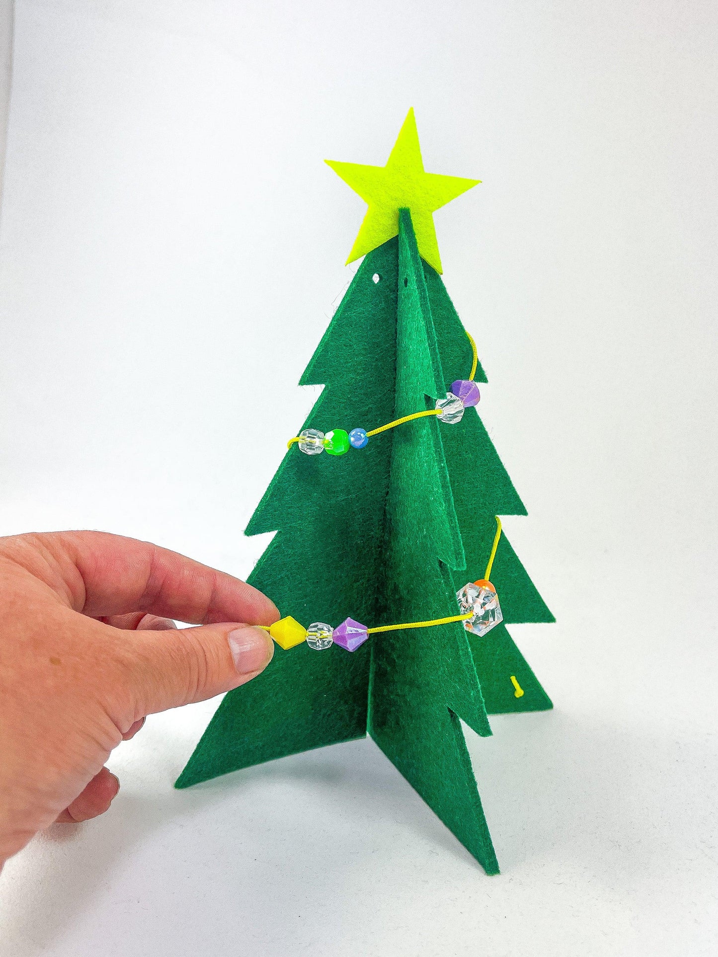 Christmas Tree Beading Activity - tinyfeats