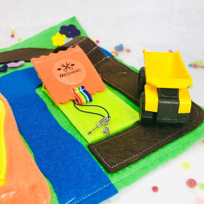Toy Construction Quiet Book for Digger, Excavator and Dump Truck - tinyfeats