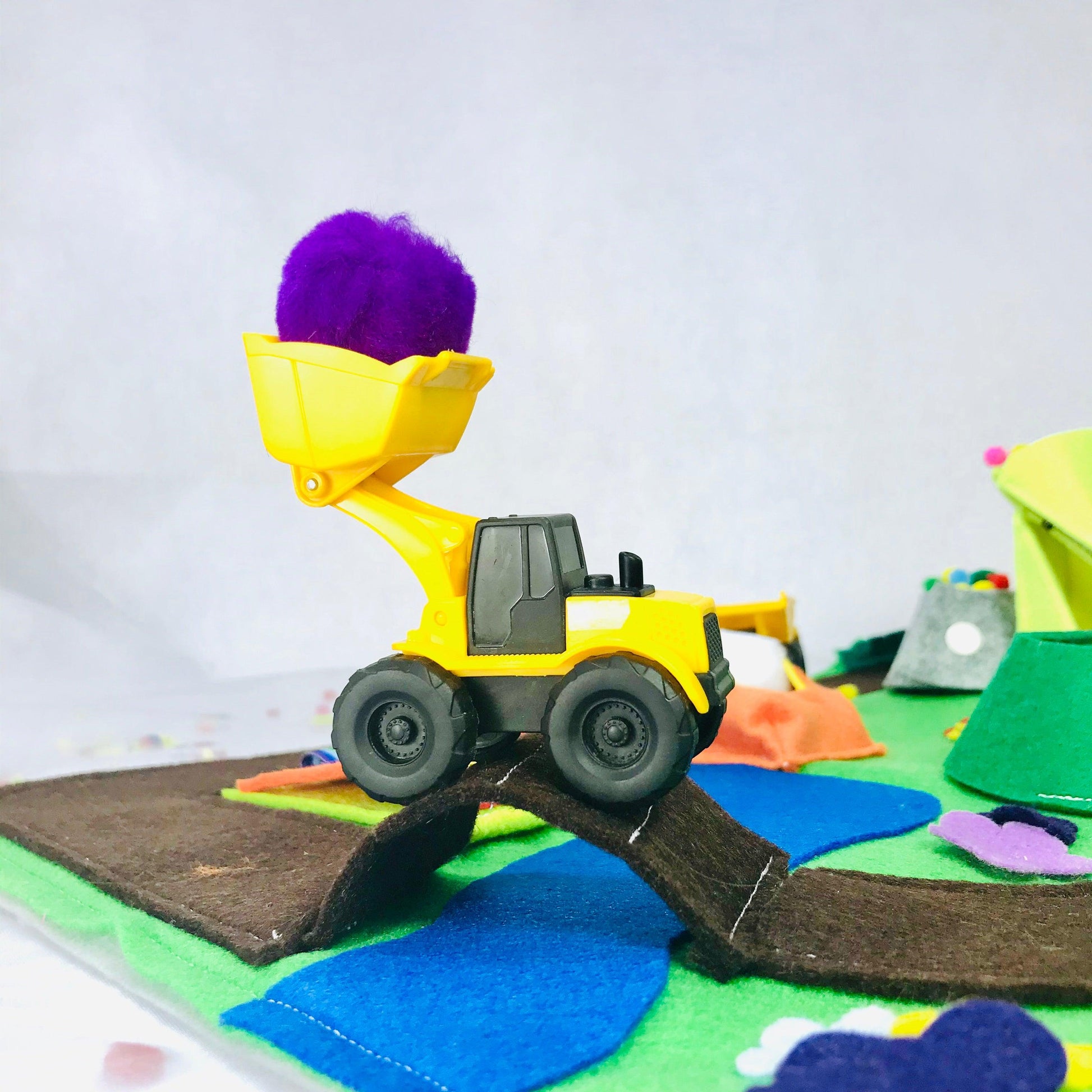 Toy Construction Quiet Book for Digger, Excavator and Dump Truck - tinyfeats