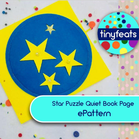 ePattern - Star Puzzle Quiet Book Page Sewing Pattern Pattern