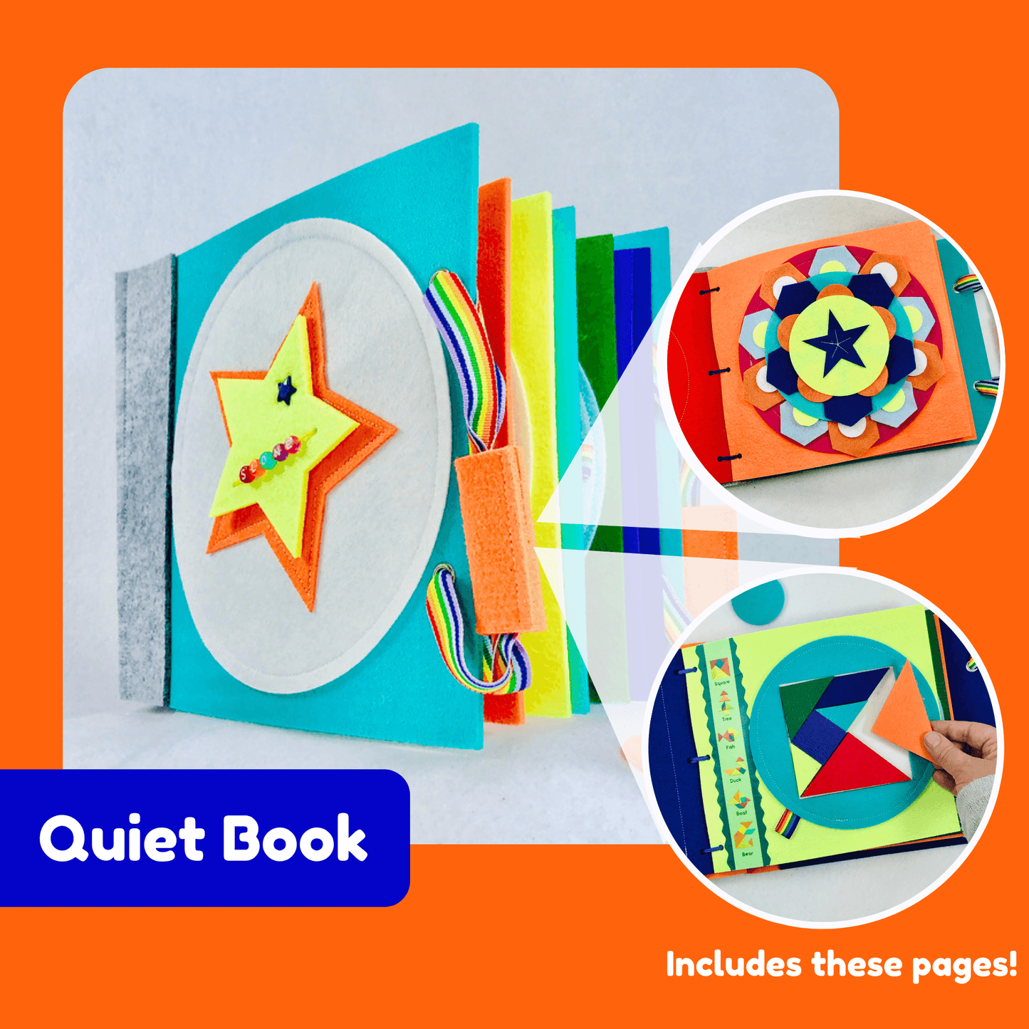 Mandala Builder Loose Parts Quiet Book Page - tinyfeats