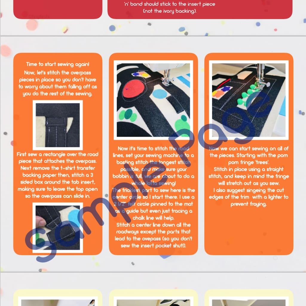 Toy Car Play Mat Sewing Kit Printable Pattern & Video Tutorial Ready to Sew Kit