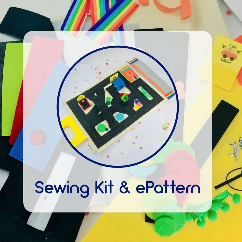 Toy Car Play Mat Sewing Kit Printable Pattern & Video Tutorial Ready to Sew Kit