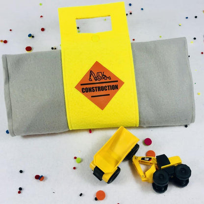 Toy Construction Quiet Book for Digger Excavator and Dump Truck Activity Mat