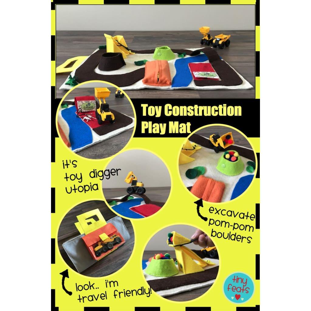 Toy Construction Quiet Book for Digger Excavator and Dump Truck Activity Mat